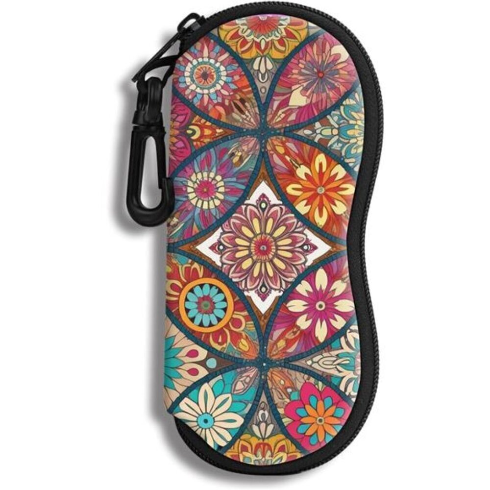 Sunglasses Soft Case Ultra Light Neoprene Zipper Eyeglass Case With Belt